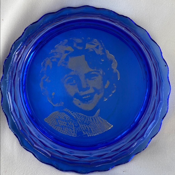 Shirley Temple Cobalt Blue Depression Glass Bowl Vintage - Picture 2 of 7